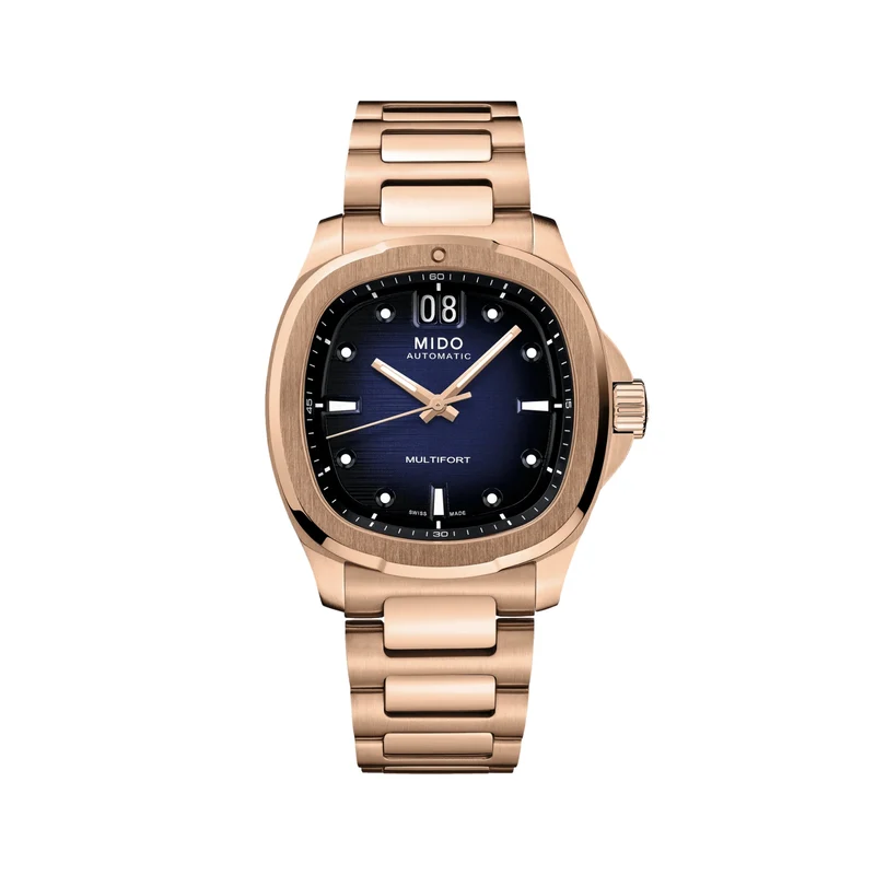 Multifort 8 TV Big Date Rose Gold PVD 40mm - Blue on Bracelet