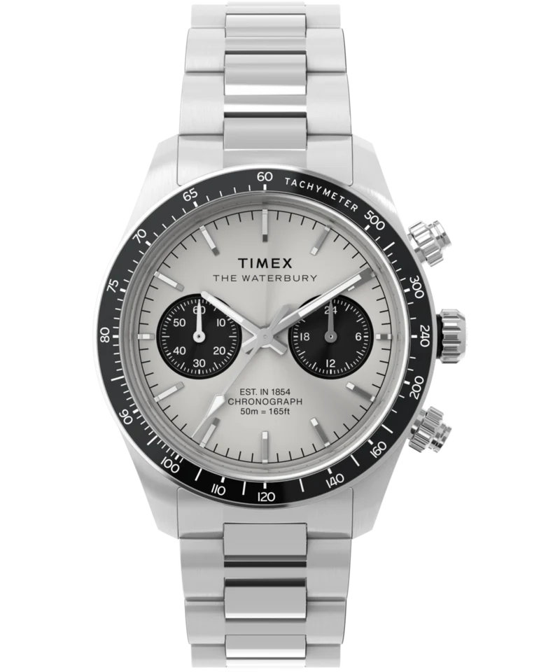 Waterbury Heritage Chronograph 39mm Stainless Steel Bracelet Watch