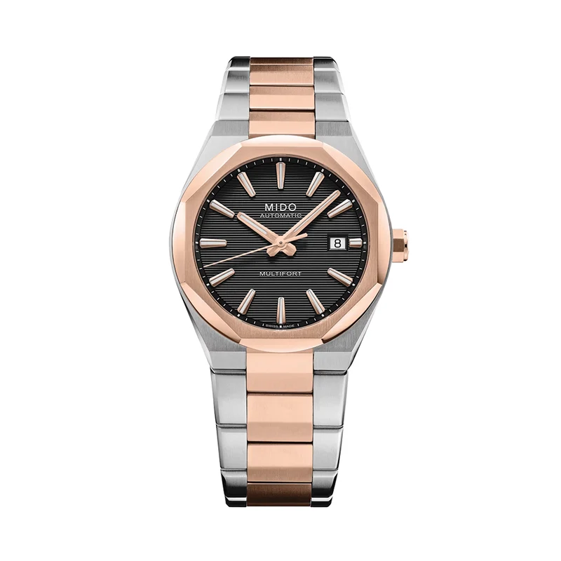 Multifort 8 One Crown Rose Gold PVD Two-Tone 40mm - Black on Bracelet