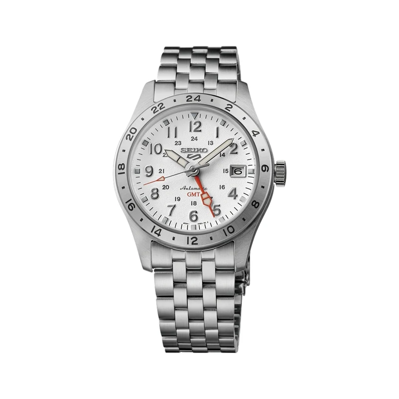 SSK059 5 Sports Field GMT 39.4mm - White on Bracelet