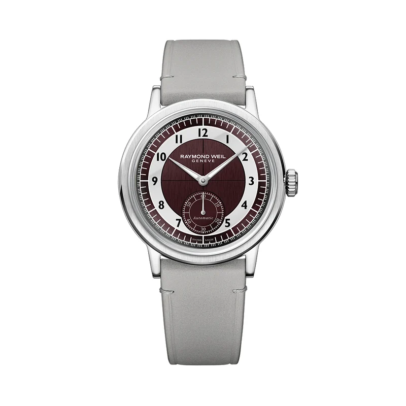 Millesime Small Seconds Tuxedo Dial 39mm - Red on Leather Strap