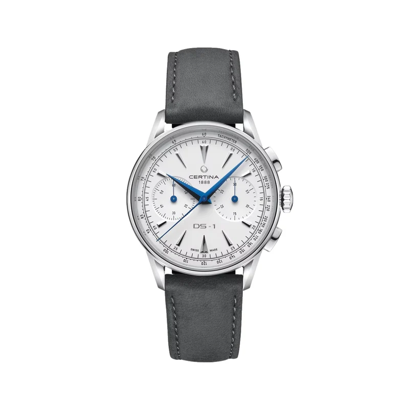 DS-1 Chrono Automatic 42mm - White on Leather Strap