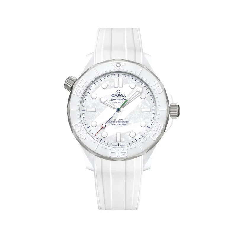 Seamaster Diver 300M Paralympic Milano Cortina 2026 43.5mm - White on Rubber Strap