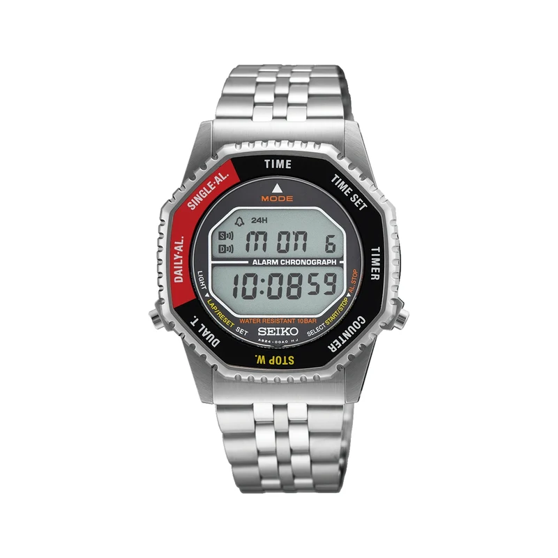 SMGG19 Digital Quartz Chronograph 37mm - Red on Bracelet
