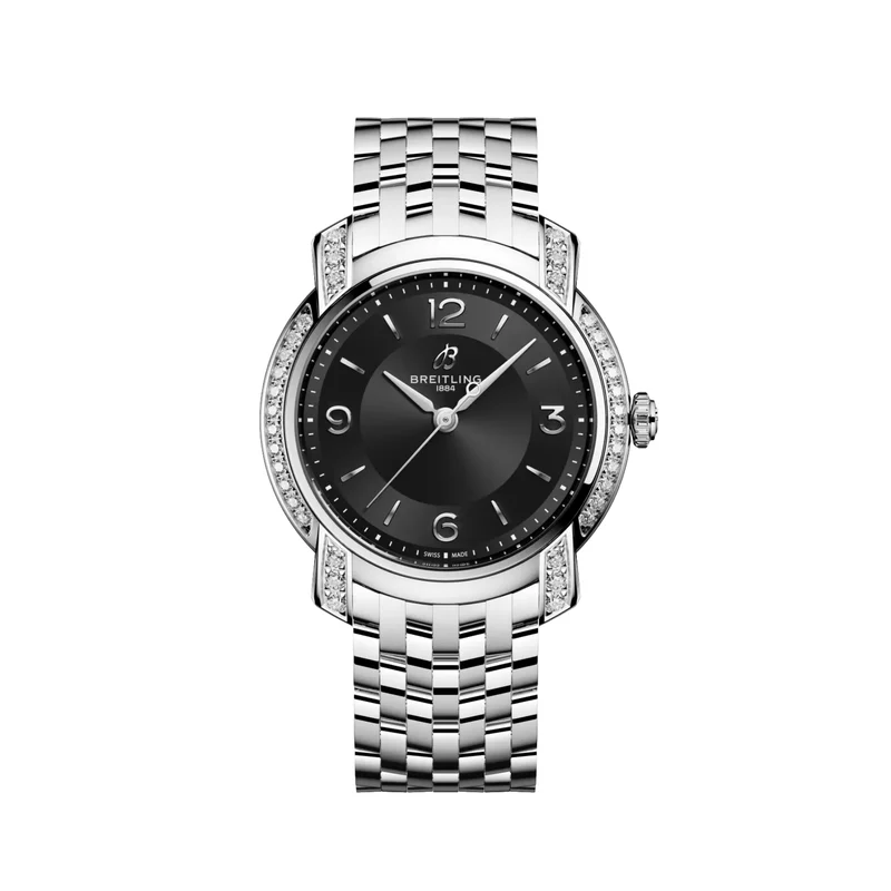 Lady Premier 32mm - Black w/ Diamonds on Bracelet