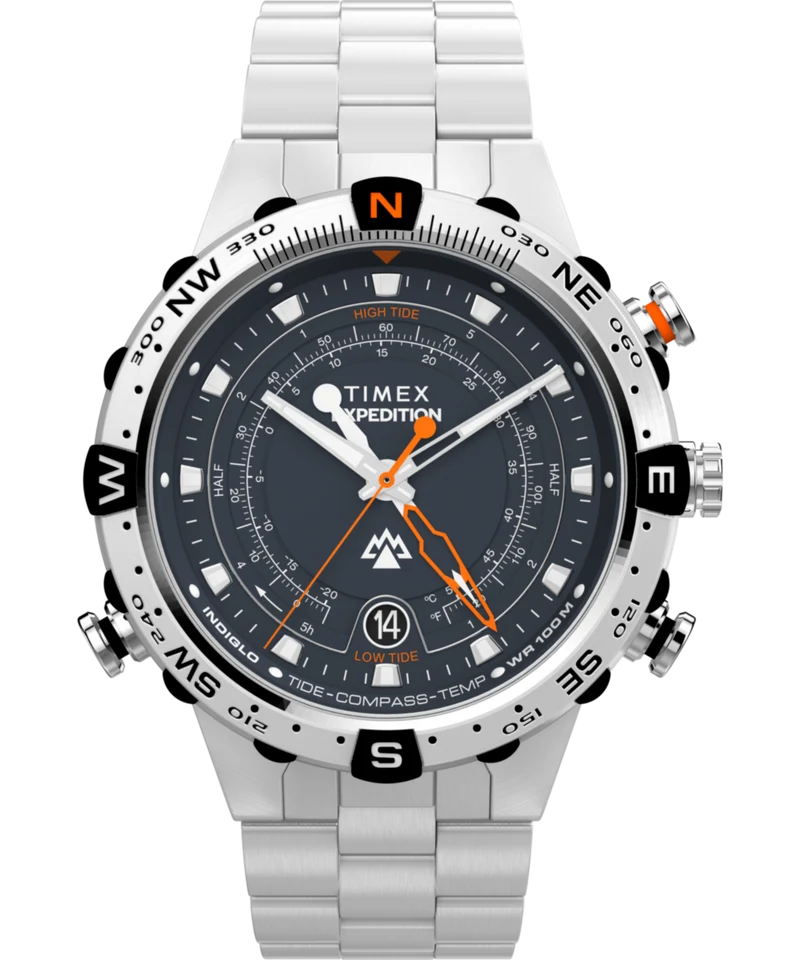 Expedition Tide-Temp-Compass 45mm Stainless Steel Bracelet Watch