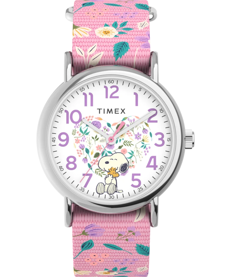 Peanuts® x Timex Weekender In Bloom 38mm Fabric Strap Watch