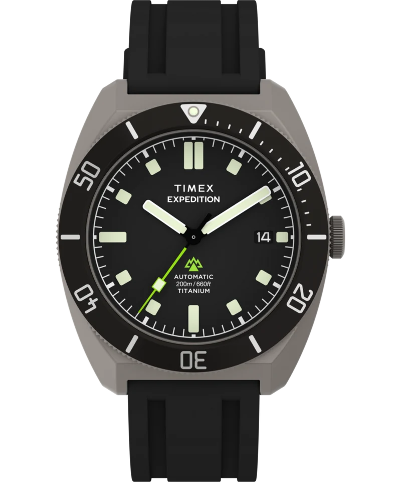 Expedition® Pioneer Titanium Automatic 41mm HNBR Synthetic Rubber Strap Watch