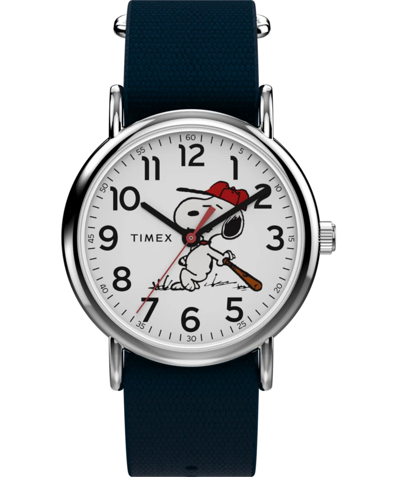 Peanuts® x Timex Weekender Baseball 38mm Fabric Strap Watch