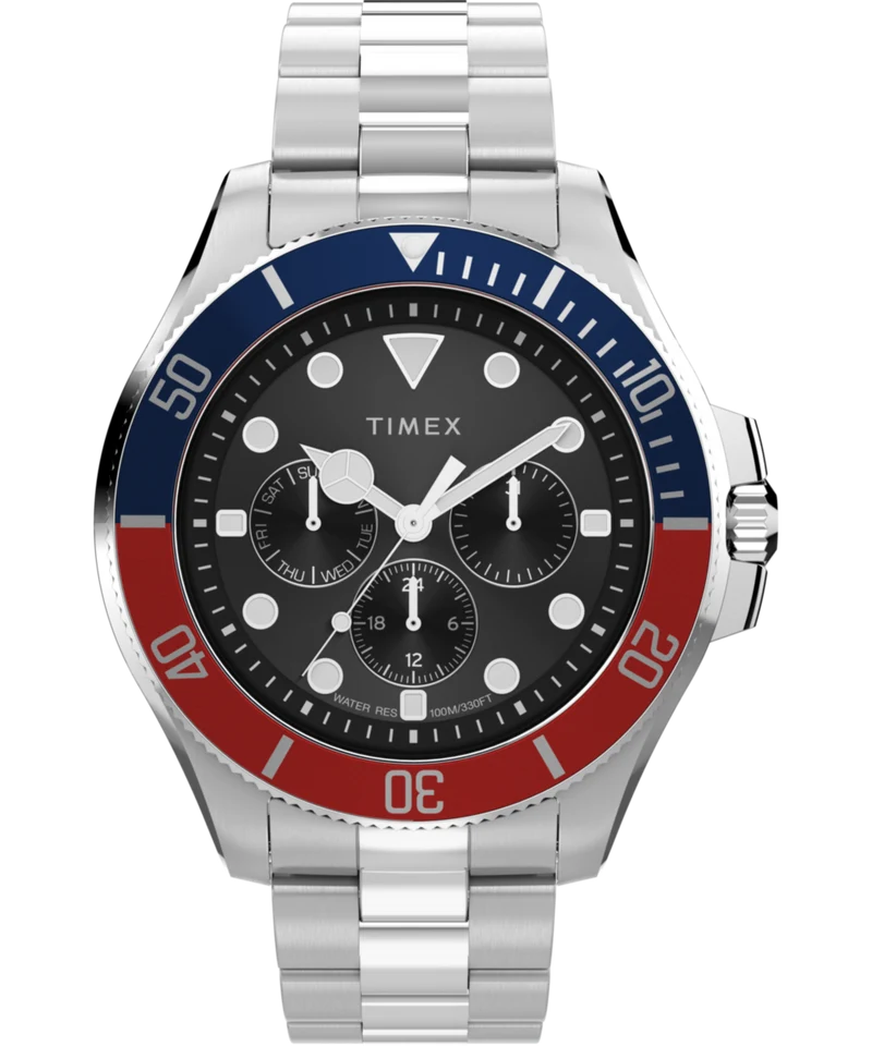 Harborside Coast Multifunction 43mm Stainless Steel Bracelet Watch