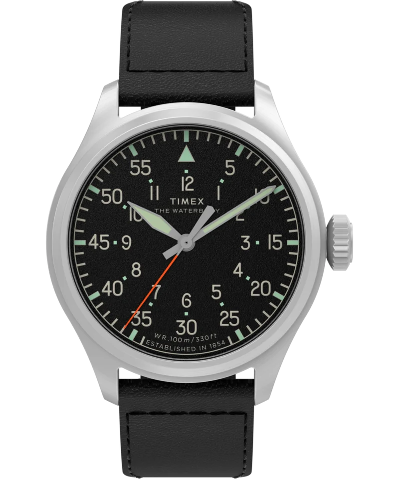Waterbury Ace 41mm Leather Strap Watch