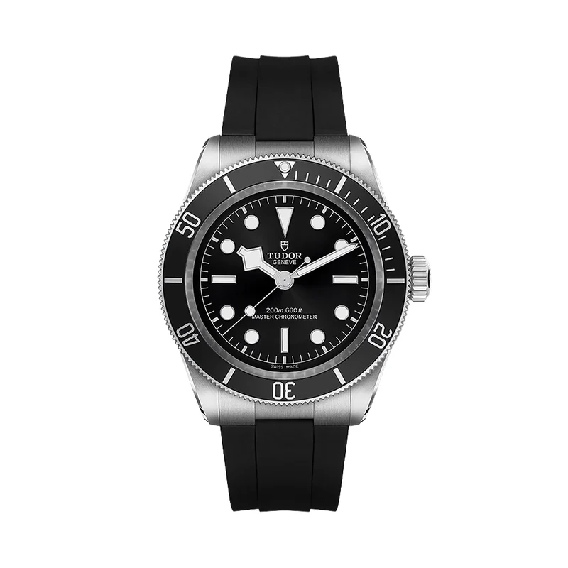 Black Bay 41mm - Black, Black Bezel on Rubber Strap