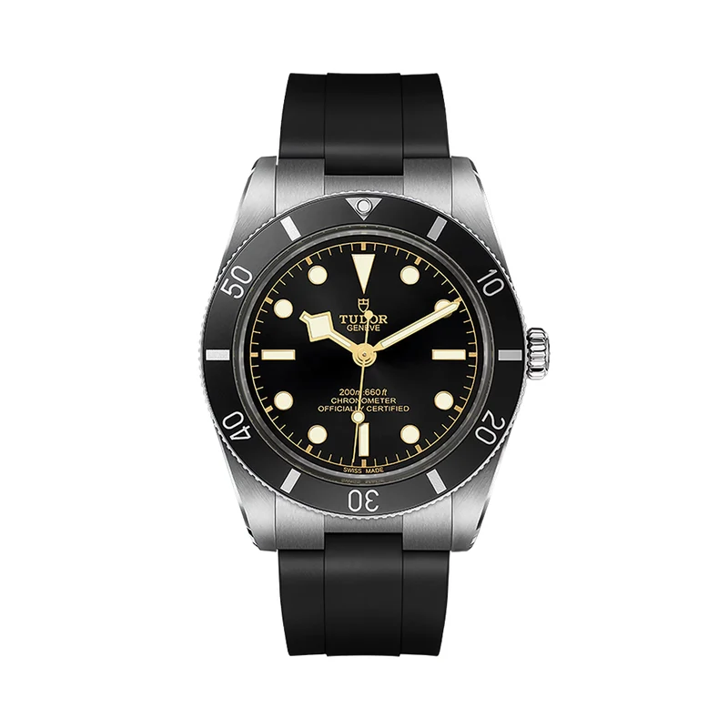 Black Bay 54 37mm - Black on Rubber Strap
