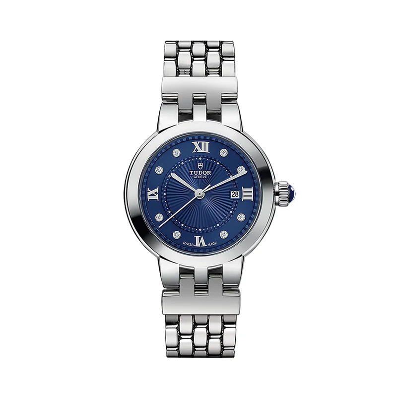 Clair de Rose 30mm - Blue, Diamond-Set on Bracelet