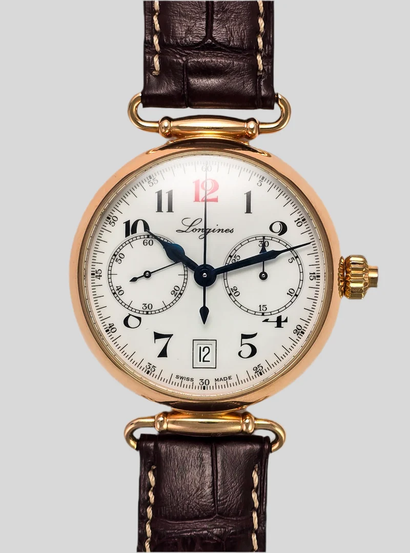 Longines Heritage Monopusher rose gold laquer