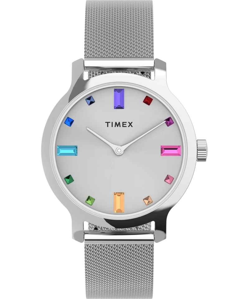Transcend™ 31mm Stainless Steel Mesh Band Watch