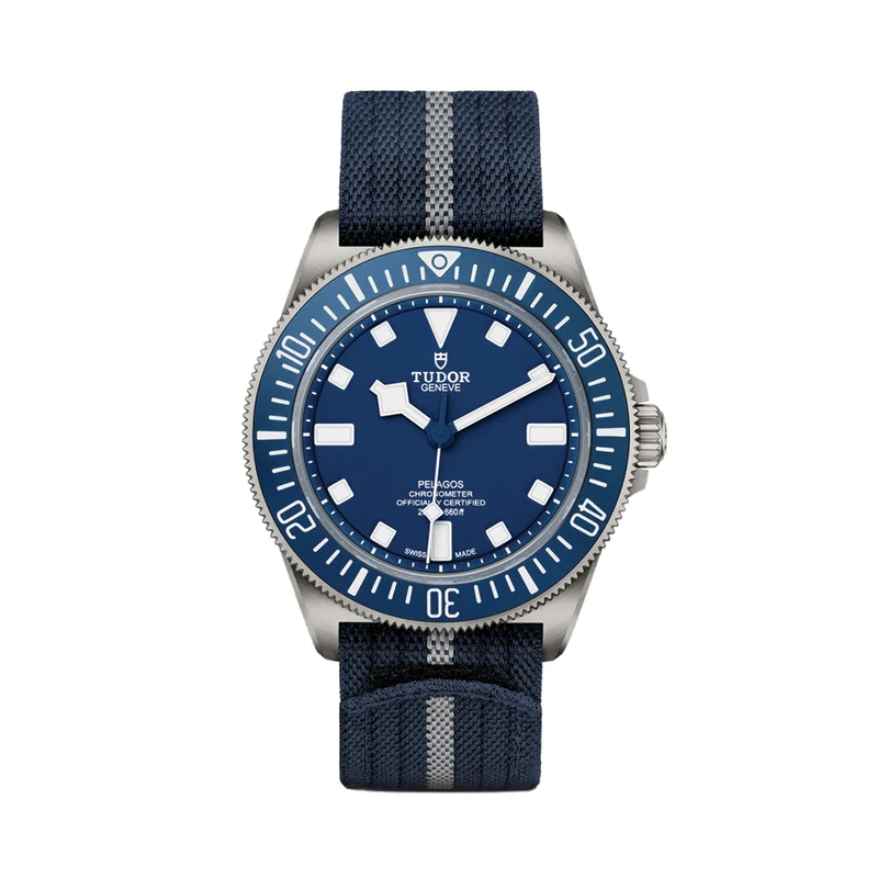 Pelagos FXD Titanium 42mm - Blue on Fabric Strap w/ Extra Rubber Strap
