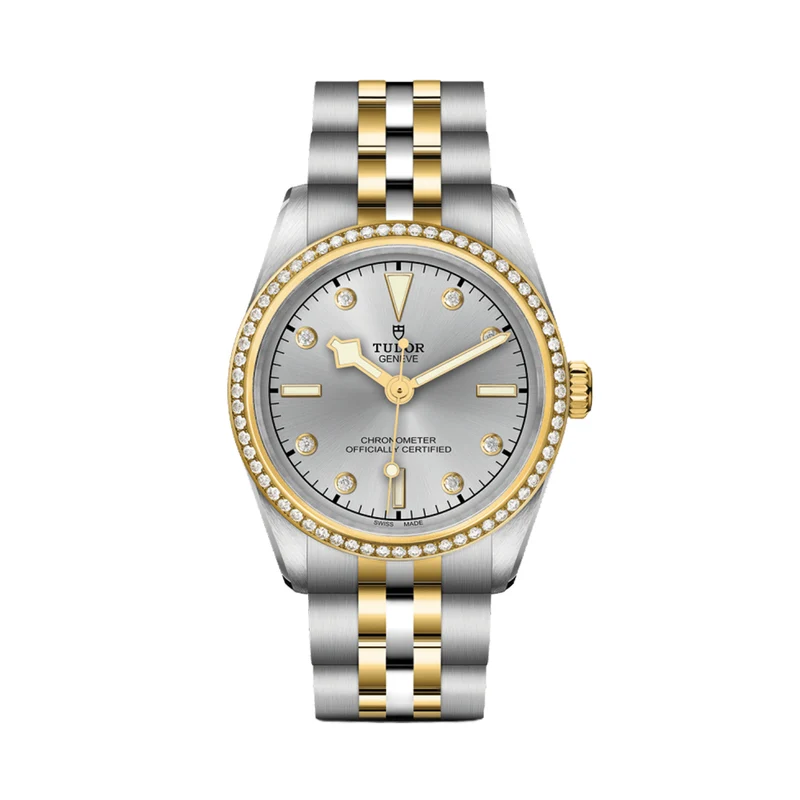 Black Bay One S&G 31mm - Silver, Diamond-Set, Diamond Bezel on Bracelet
