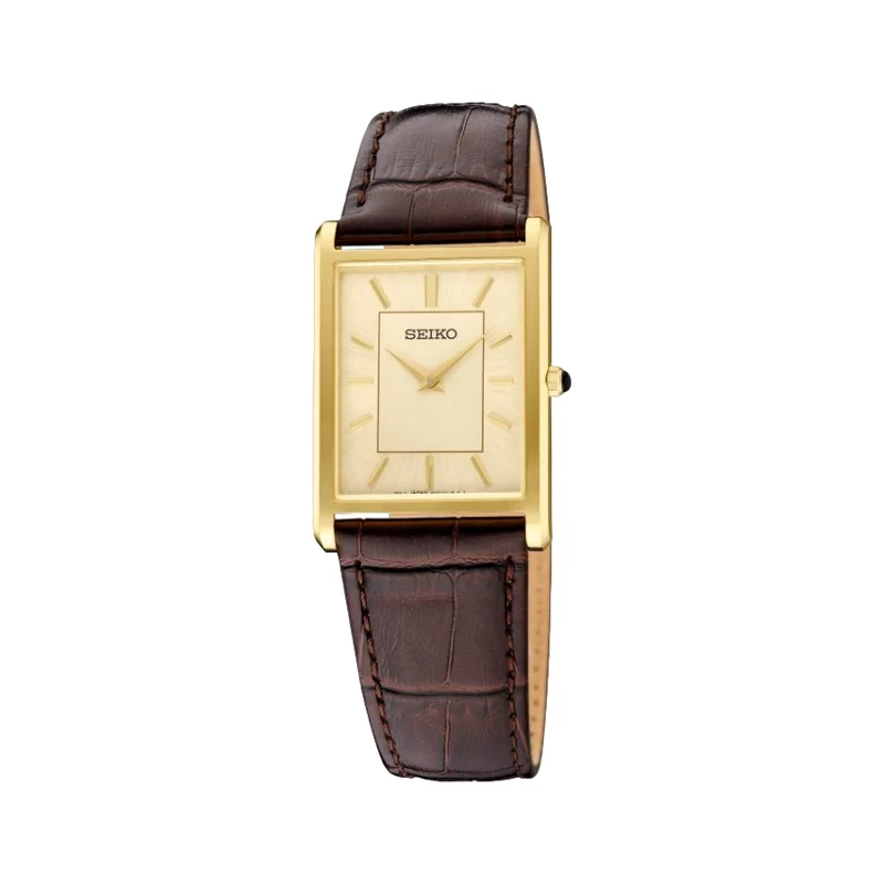 SWR106 Essentials Gold-Tone 39mm - Champagne on Leather Strap