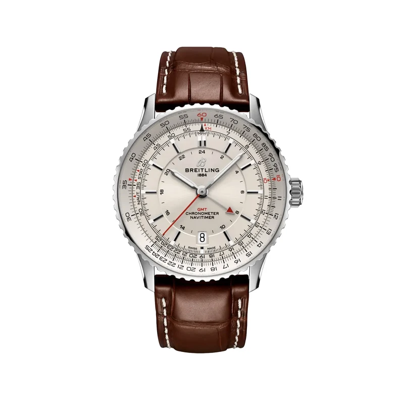 Navitimer Automatic GMT 41mm - Beige on Leather Strap