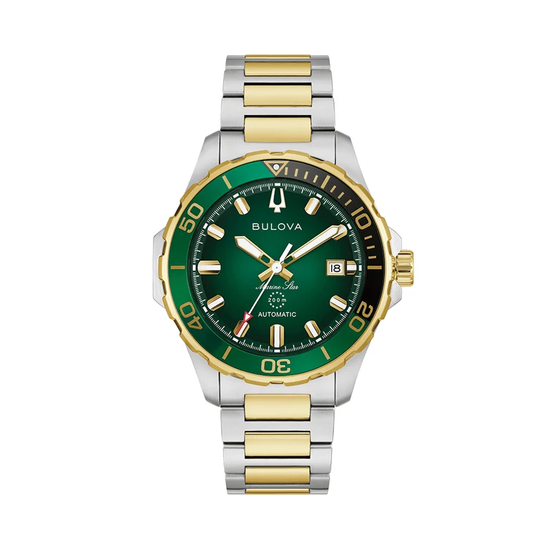 Marine Star Series B Two-Tone Gold-Tone 41mm - Green on Bracelet