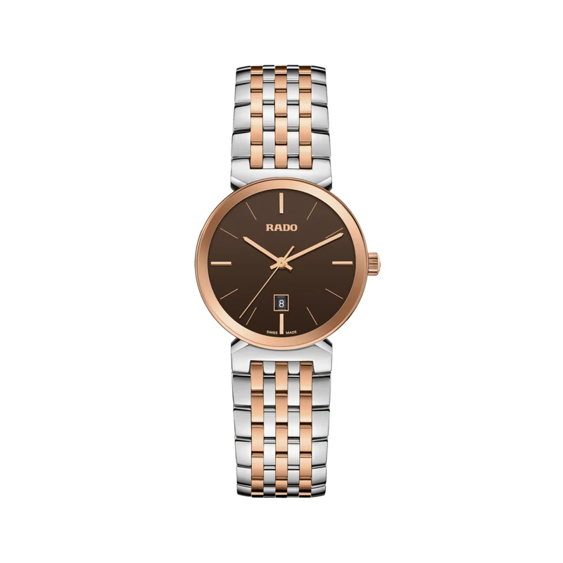 Florence Quartz Rose Gold Two-Tone 30mm - Brown on Bracelet