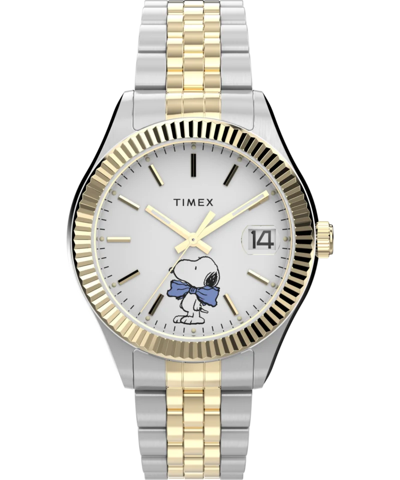 Peanuts® x Timex Legacy Bowtie 34mm Stainless Steel Bracelet Watch