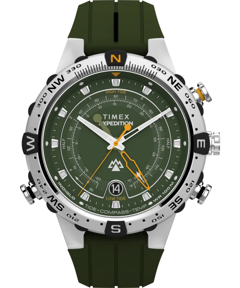 Expedition® Tide-Temp-Compass 45mm Silicone Strap Watch
