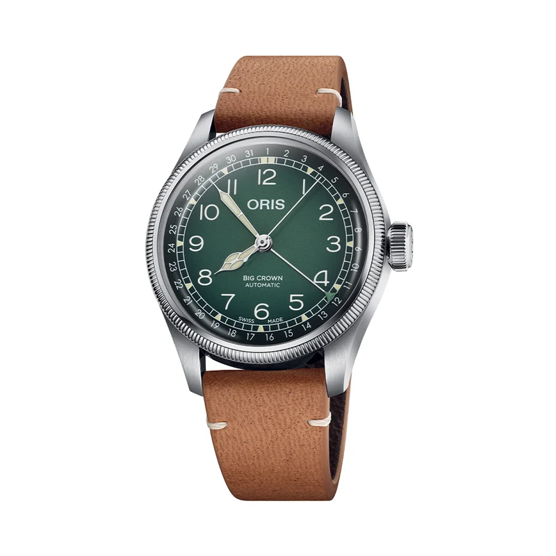 Big Crown X Cervo Volante 38mm - Green on Leather Strap