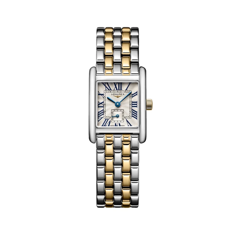 Mini DolceVita Quartz Yellow Gold Two-Tone 29mm - Silver "Flinqué" on Bracelet