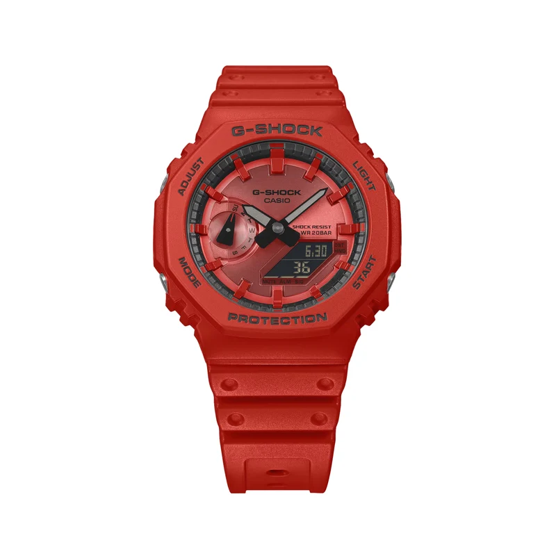 GA2100RRB-4A Analog-Digital 2100 Series 45.4mm - Red on Resin Strap