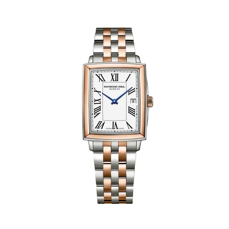 Toccata Square Rose Gold Two-Tone 37mm - White on Bracelet