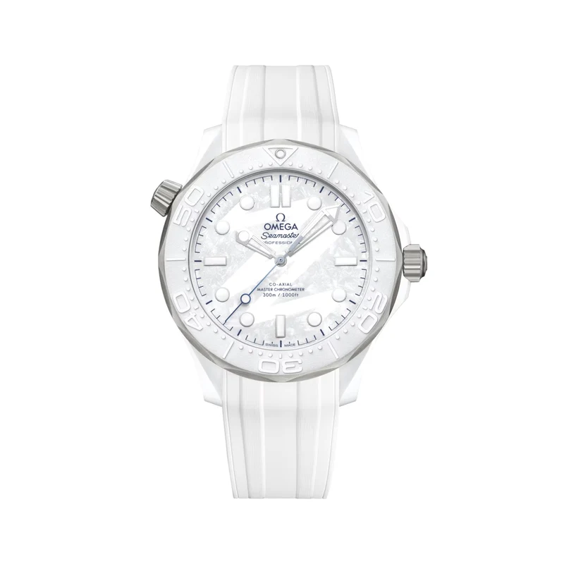 Seamaster Diver 300M Milano Cortina 2026 43.5mm - White on Rubber Strap