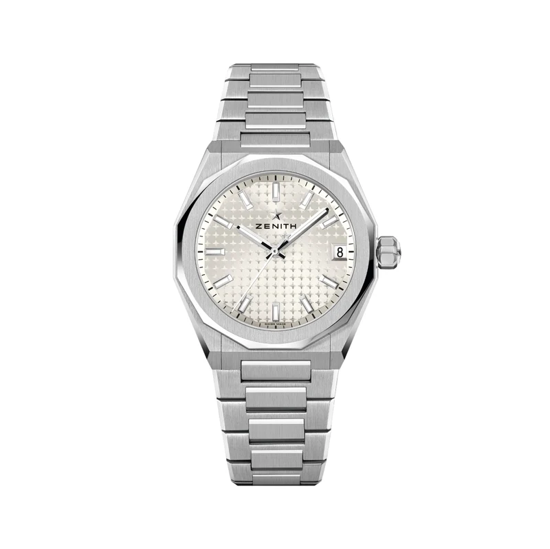 Defy Skyline 36mm - White-Toned on Bracelet w/ Extra Rubber Strap