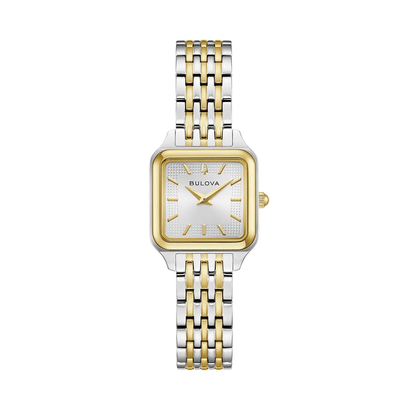 Classic Sutton Square 23mm - Silver-White on Bracelet
