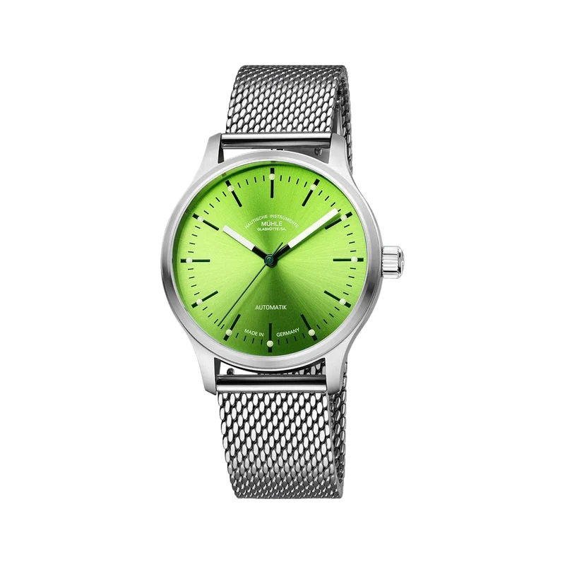 Panova 40mm - Lime Green on Milanaise Bracelet