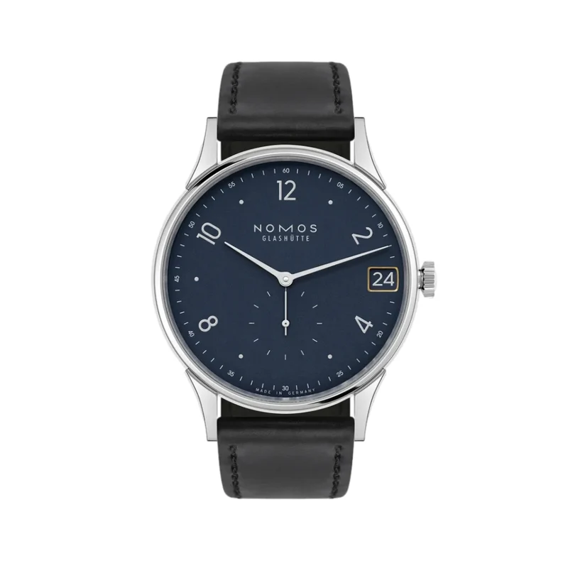 Minimatik Date 39mm - Blue on Leather Strap