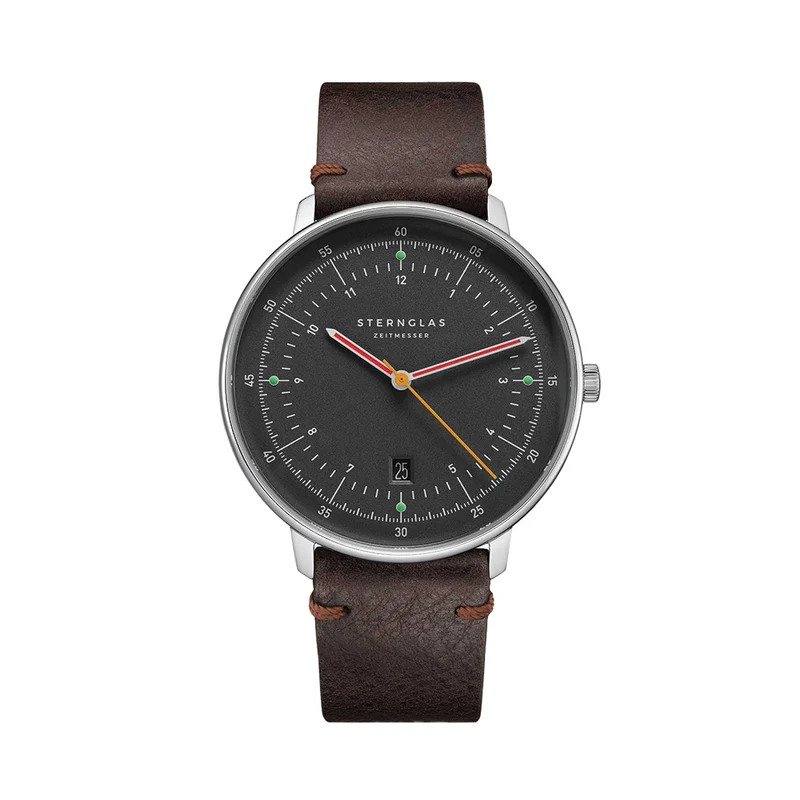 Hamburg Quartz 42mm - Grey on Leather Strap