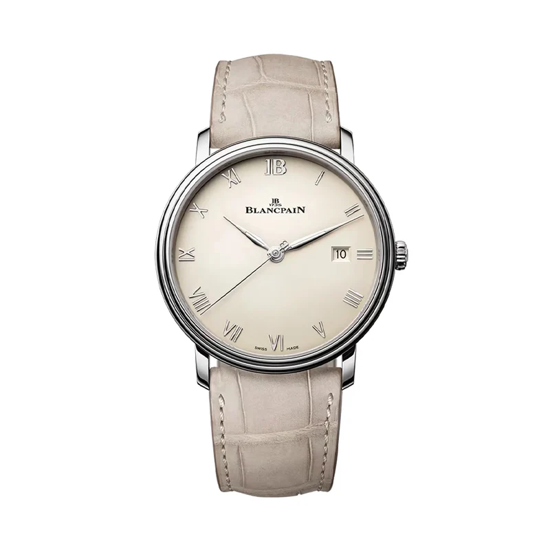 Villeret 40mm - Opaline on Leather Strap