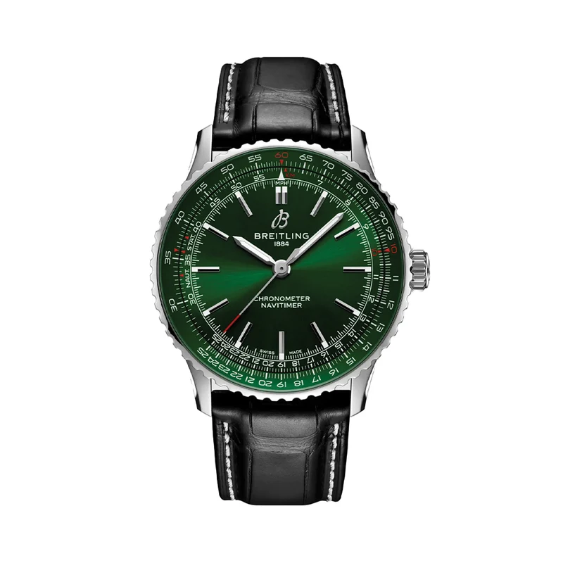 Navitimer Automatic 41mm - Green on Leather Strap