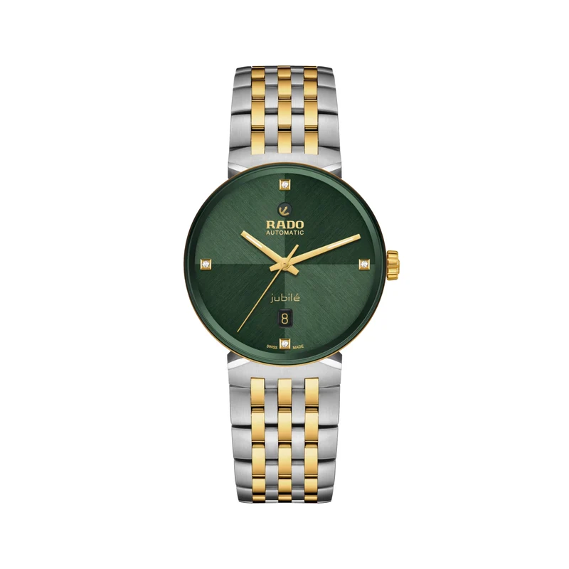 Florence Automatic Bi-Color Yellow Gold and Steel 39mm - Green on Bracelet