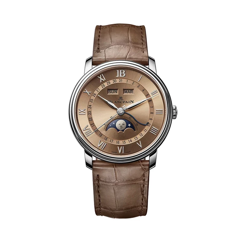 Villeret Quantième Complet 40.2mm - Brown Gold on Leather Strap