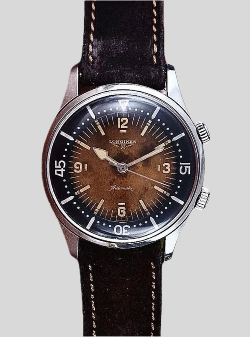 Longines diver 2 crowns brown