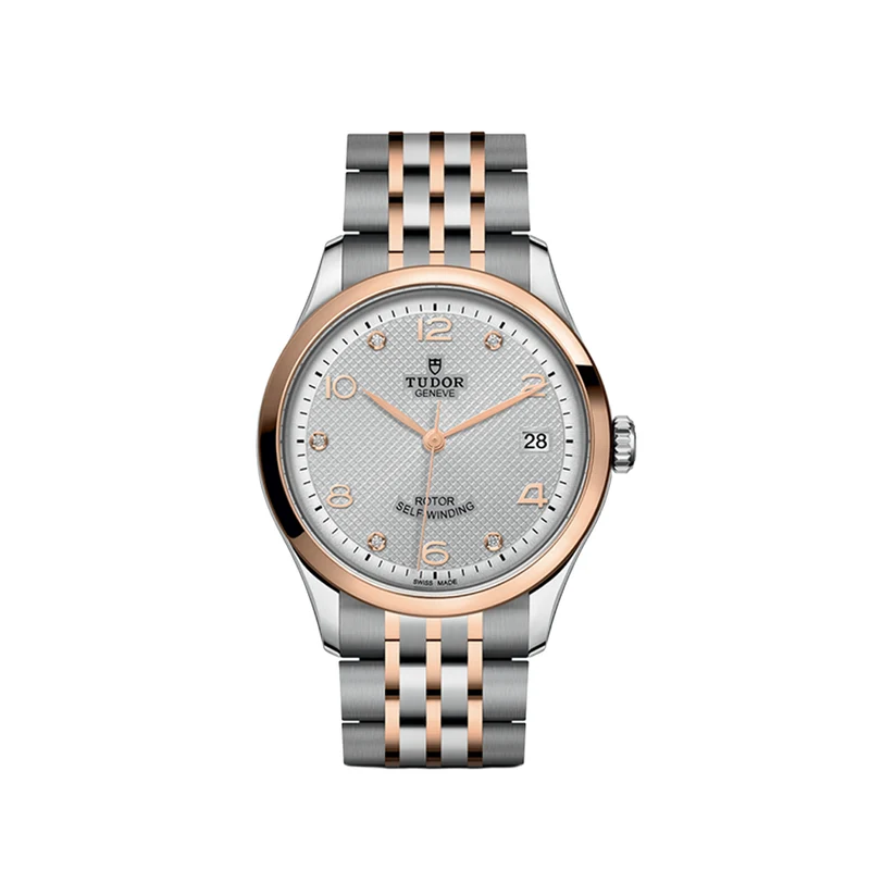 1926 Rose Gold Two-Tone 36mm - Silver, Diamond-Set on Bracelet