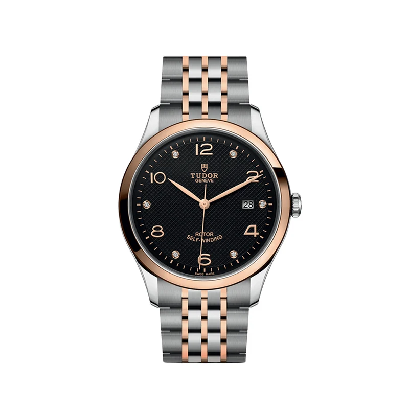 1926 Rose Gold Two-Tone 41mm - Black, Diamond-Set on Bracelet