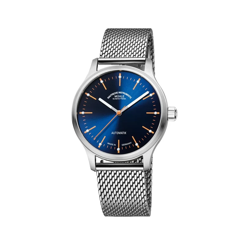 Panova 40mm - Blue on Stainless Steel Milanaise Bracelet