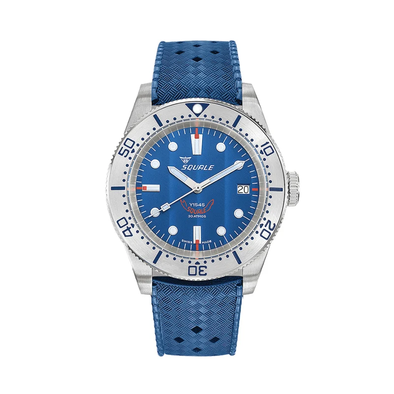 1545 Steel 40mm - Blue on Rubber Strap