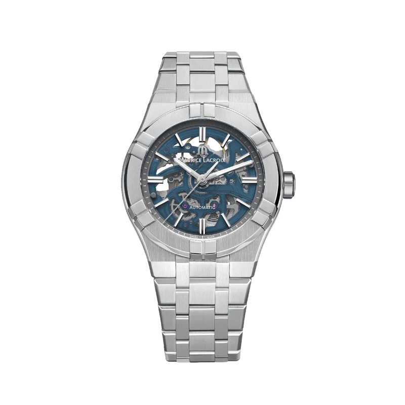 Aikon Automatic Skeleton 39mm - Blue on Bracelet