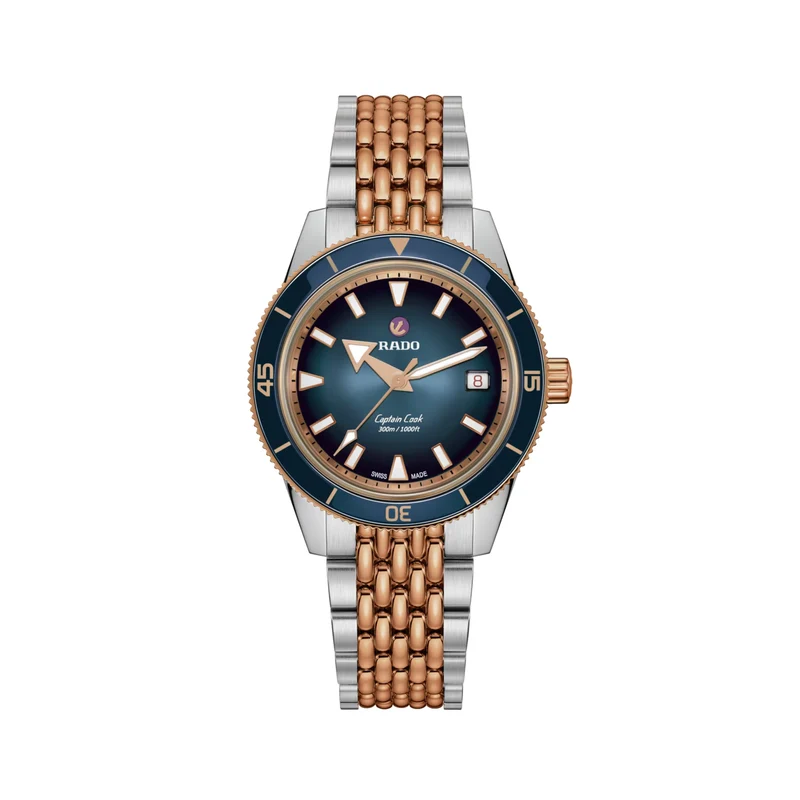 Captain Cook Automatic Bi-Color Rose Gold and Steel 39mm - Blue on Bracelet