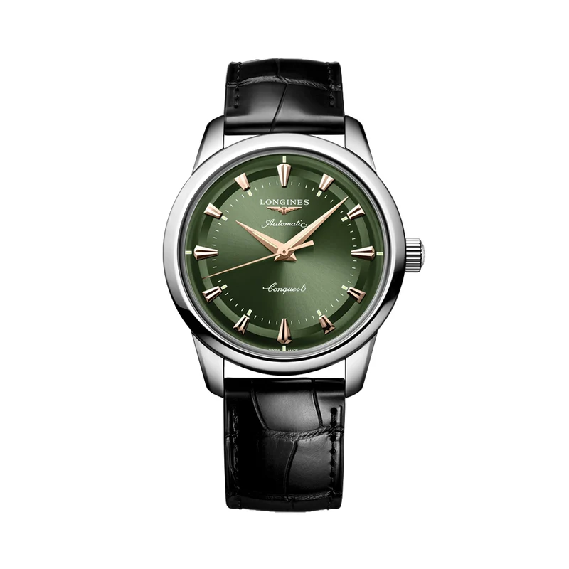 Conquest Heritage 40mm - Green on Leather Strap